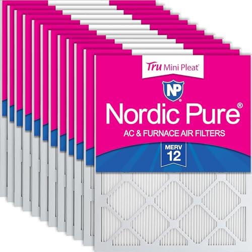 Nordic Pure 20x25x1 Tru Mini Pleat MERV 12 AC Furnace Air Filters 12 Pack by NordicPure