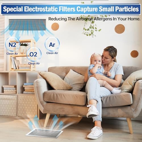 UBeesize Air Vent Filters, 12" x 90" Cut to Size Air Filter Material (35+ Filters), MERV 8 Triple Vent Filter Kit for Home Floor, Grilles, Ceiling, HVAC Furnace Vent, With 48PCs Adhesive Hook Tape - Image 6