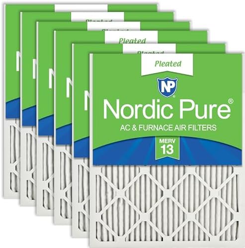 Nordic Pure 20x24x1 Pleated MERV 13 Air Filters 6 Pack by NordicPure