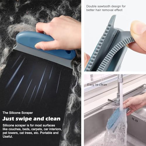 Pet Hair Remover 3-Pack, Reusable Dog & Cat Hair Removal Tools, Lint Shaver | Remove Stubborn Pet Hair, Multi-Fabric Safe, Fur & Lint Cleaner for Couch, Carpets, Cat Trees, Car Mats, Furniture, Pet Bed - Image 4