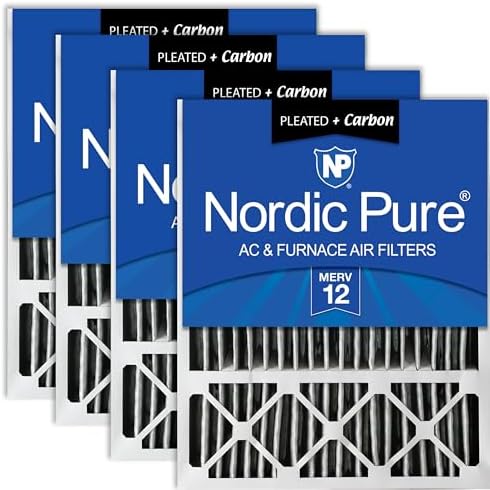 Nordic Pure 20x25x5 MERV 12 Plus Carbon Air Filters 4 Pack by NordicPure
