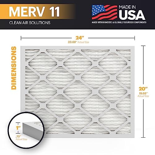 BNX TruFilter 20x24x1 Air Filter MERV 11 (6-Pack) - MADE IN USA - Allergen Defense Electrostatic Pleated Air Conditioner HVAC AC Furnace Filters for Allergies, Dust, Pet, Smoke, Allergy MPR 1200 FPR 7 - Image 2