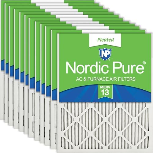 Nordic Pure 20x25x1 (19 1/2 x 24 1/2 x 3/4) Pleated MERV 13 Air Filters 12 Pack by NordicPure
