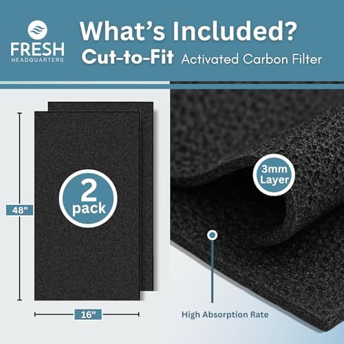 Activated Carbon Filter Pad - Cut to Fit Air Vent Filters for Home, AC, Furnace, Range Hood & Vent - Charcoal Filter Sheets Material for Dust, Odor, Smoke & Allergen Removal - 2 Pack - Image 2