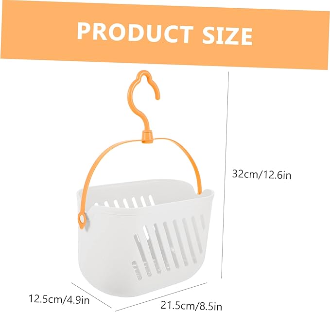 Cabilock 2pcs Hanging Shower Basket for Bathroom Storage Portable Organizer Hook for Toiletries Cleaning Supplies and Small Items Versatile Use Bathroom Kitchen Dorm Room