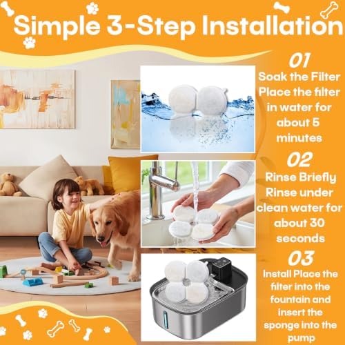 26+26 Pcs Dog Water fountain Filter Compatible with Chumajor 7.5L Fountain - Image 6