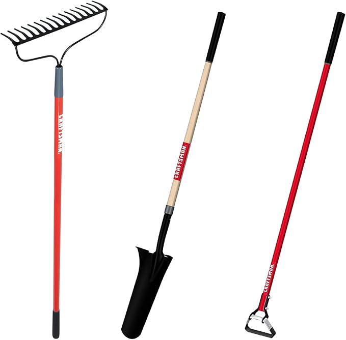 Craftsman Flower Bed Bundle: Rake, Shovel, and Hoe