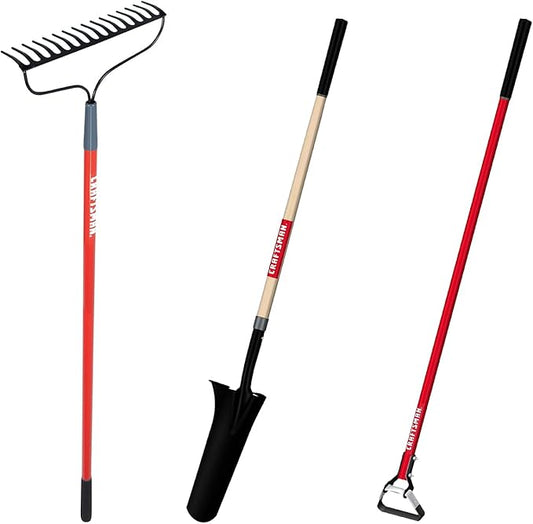 Craftsman Flower Bed Bundle: Rake, Shovel, and Hoe