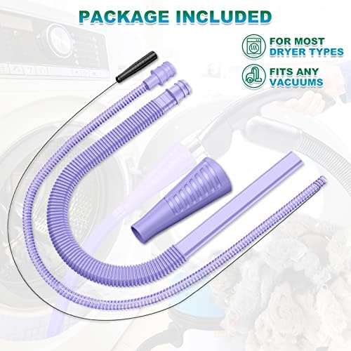 Sealegend 2 Pack Dryer Vent Cleaner Kit Dryer Lint Vacuum Attachment | Flexible Dryer Vent Vacuum Hose Attachment,Lint Remover Tools Hoses with Adapter,Dryer Lint Trap Cleaner (Purple) - Image 5