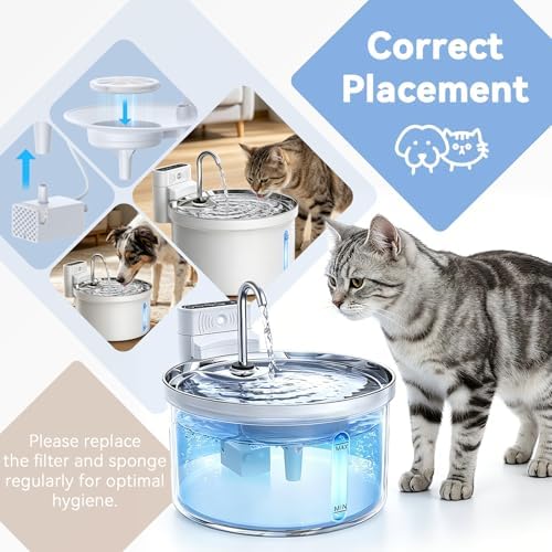 24 Pack Cat Water Filters for FEELNEEDY 3.5L/ 118oz Water Fountain FN-W08L, Ion Exchange Resin with Coconut Shell Activated Carbon Filter Refills, 12 Pack Filters & 12 Pump Sponges - Image 6