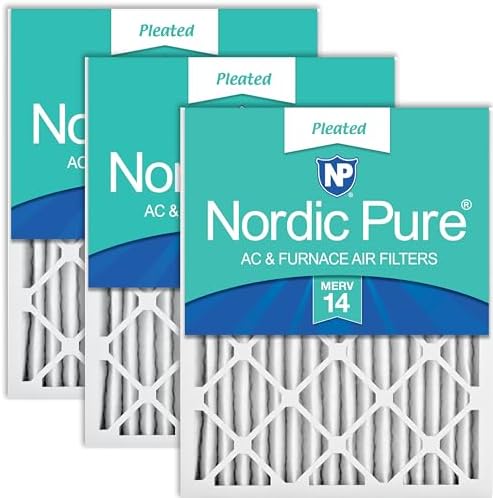 Nordic Pure 16x20x2 Pleated MERV 14 Air Filters 3 Pack by NordicPure