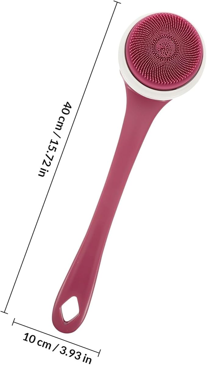 Electric Body Scrubber Silicone Bath Brush Rechargeable Waterproof Back Scrubber with Long Handle for Showering and Dead Skin Removal, 5-in-1 Skin Cleaning Tool for Home Bath Use