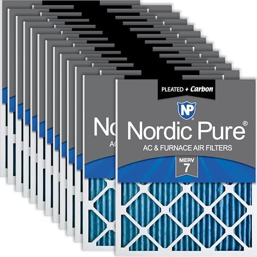 Nordic Pure 18x25x1 Pleated MERV 7 Plus Carbon Air Filters 24 Pack by NordicPure