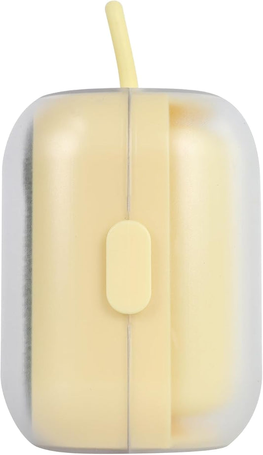 Mini Lint Brush/Roller, 2-in-1 Lint Remover, Yellow | Washable, Reusable Lint Roller, Portable Travel Size, For Pet Hair, Clothes, Carpet, Car, Includes Cleaning Brush by Unknown
