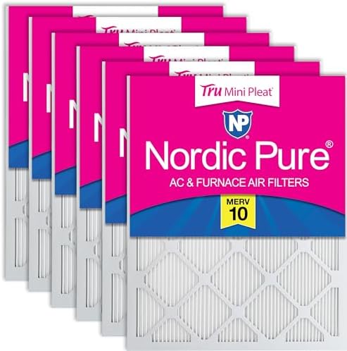 Nordic Pure 18x24x1 Tru Mini Pleat MERV 10 AC Furnace Air Filters 6 Pack by NordicPure