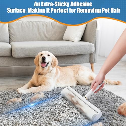 Dymoll 14.17" Large Lint Rollers for Pet Hair Extra Sticky, 360 Sheets Roller with Long Handle for Cleaning Carpets, Clothing, Couch, Furniture Wall Cleaner Mop Dust Remover - Image 5