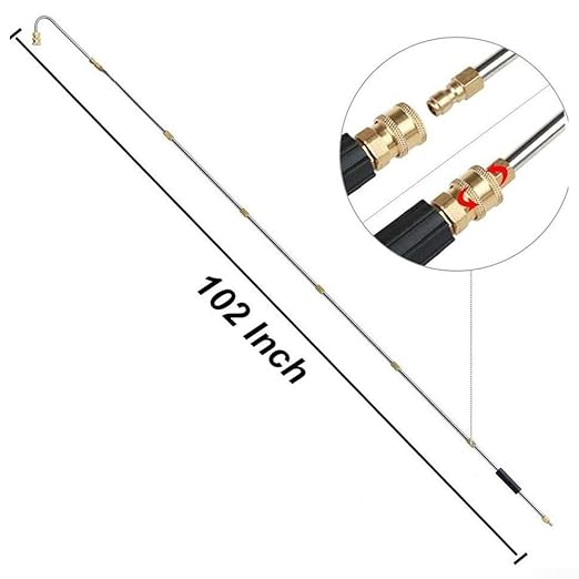 Gutter Cleaning Tool Spray Wand 5 Nozzles, 4000PSI Lance Extension Roofs Gutters