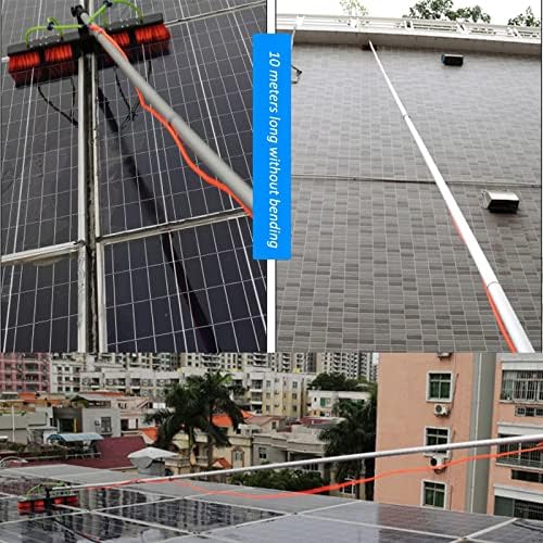 Photovoltaic Panel Cleaning Tool with Telescopic Window Cleaning Pole 8m Pole with 30CM Brush Head for Solar Panels and More