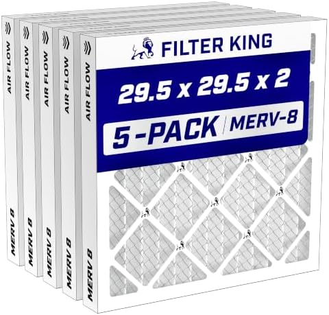 Filter King 29.5x29.5x2 Air Filter MERV 8, AC Furnace Filters (5-Pack) by FilterKing