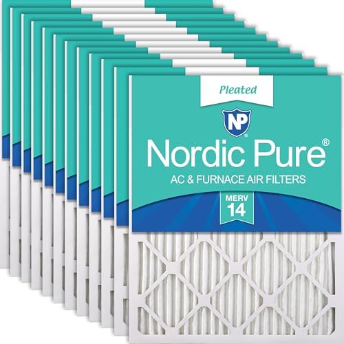 Nordic Pure 20x25x1 Pleated MERV 14 Air Filters 12 Pack by NordicPure