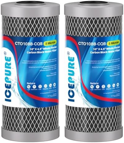 ICEPURE 5 Micron 4.5"x10" Whole House Water Filter, Targeted Heavy‑Metal & Lead Removal Replacement Filter, 2PACK by ICEPURE