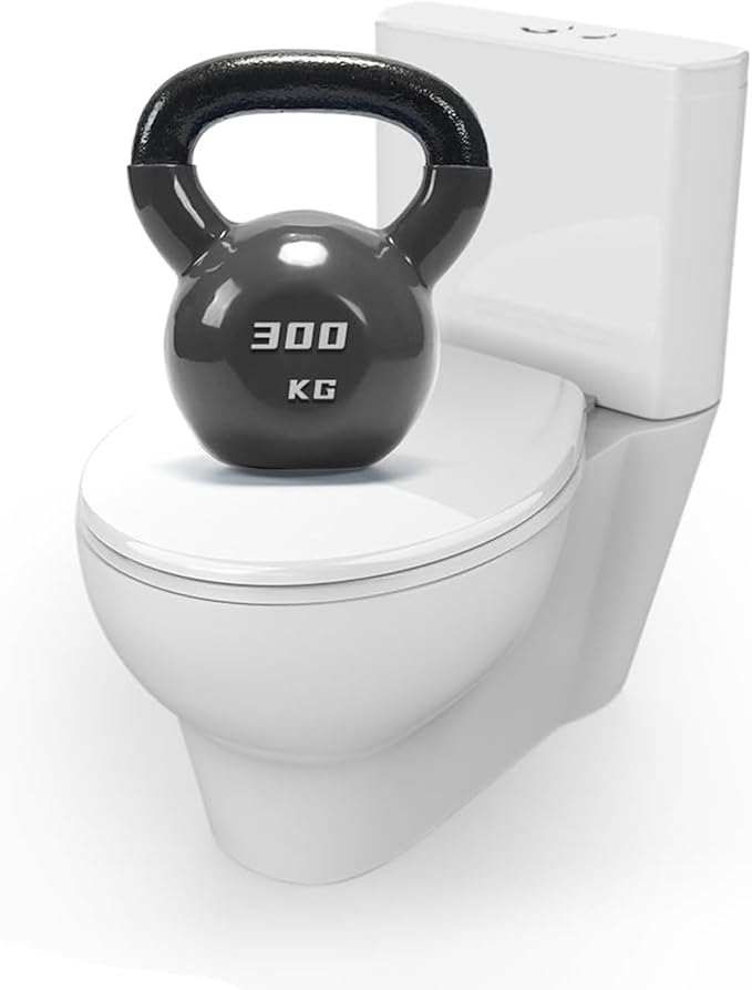 Commercial Round Toilet Seat 17" – Soft Close, Quick-Release & Attach Hinges, Grip-Tight Bumpers, Durable Mark-Resistant Plastic, Easy Install & Clean, White – Color: White 17" Round PP