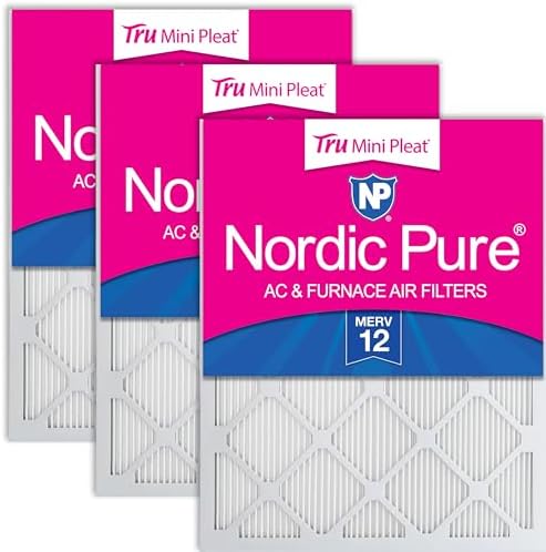 Nordic Pure 18x24x1 Tru Mini Pleat MERV 12 AC Furnace Air Filters 3 Pack by NordicPure