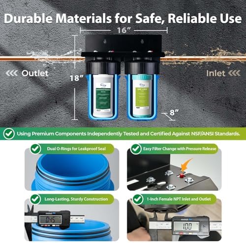 iSpring WGB21B-KSNC Whole House Water Filter System, SGS-Tested to Remove up to 94.4% of Chloramine, 5-Layer Filtration Reduces Heavy Metals, Lead, Chlorine, Sediment, VOC, 10” x 4.5” Filters - Image 5