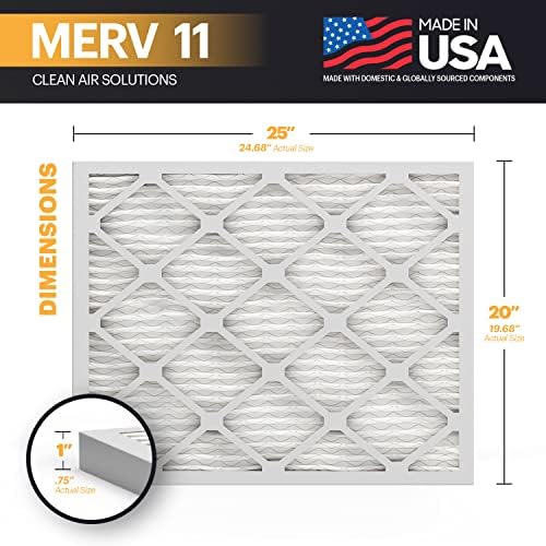 BNX 20x25x1 MERV 11 Air Filter 4 Pack - MADE IN USA - Electrostatic Pleated Air Conditioner HVAC AC Furnace Filters - Removes Dust, Mold, Pollen, Lint, Pet Dander, Smoke, Smog - Image 2