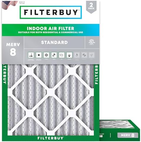 Filterbuy 30x32x2 Air Filter MERV 8 Dust & Allergy Defense (2-Pack) by Filterbuy