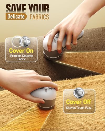 POPCHOSE Fabric Shaver, Lint Remover with 6-Leaf Blades, Battery Operated | Lint Shaver for Clothes, Sweater Shavers to Remove Pilling, Clothes Shaver for Clothing, Couch, Furniture, Fuzz, Lint Ball - Image 5