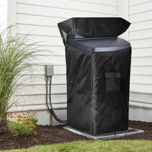 Bitubi Water Softener Insulated Cover for WHES30E/WHES40E Grain Water Softener System with Zipper Opening and Plush Lining, Indoor/Outdoor All Weather Protection 19.5"W x 20.5" D x 47" H, Black - Image 5