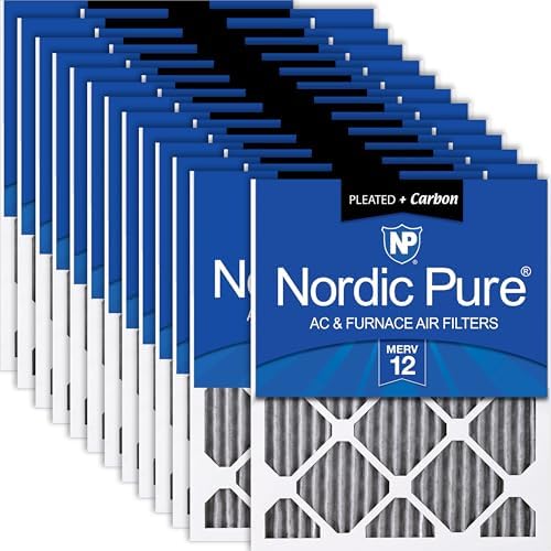 Nordic Pure 20x20x1 Pleated MERV 12 Plus Carbon Air Filters 24 Pack by NordicPure