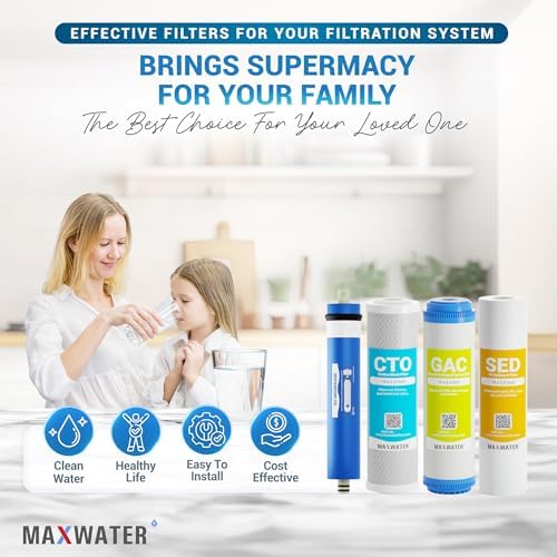 5 Stage Reverse Osmosis System Replacement Filter Set with 100 GPD RO Membrane - Image 6