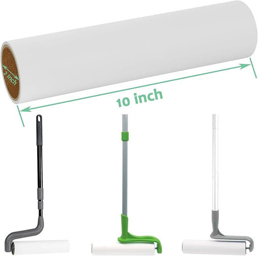 10 inch Mega Lint Roller Refills for Evercare Layers Smart Design Large Floor Lint Rollers Extreme Stick 10'' Wide Sticky Roller Refills 60 Sheets per Roll 5 Pack Total 300 Sheets - Image 2