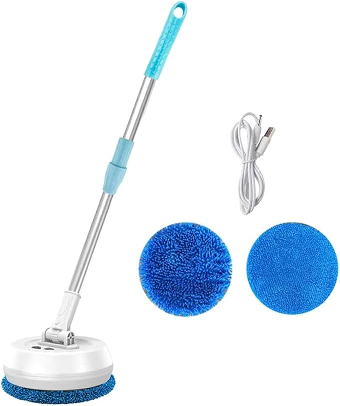 Electric Mop Scrubber with Extendable Handle, Automatic Rotation Floor Cleaner for Ceilings, Windows, Cars, and Walls, White