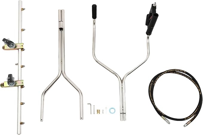 Professional Power Washer Broom, Surface Cleaner Water Broom with Stainless Steel Multi Functional 7 Nozzles 65Degree Spray Angles and Hot Cold Water Washer for Home Industrial Commercial Projects Etc