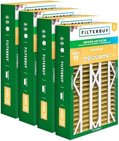 Filterbuy 16x26x5 Air Filter MERV 11 Pet & Allergy Defense (4-Pack) by Filterbuy