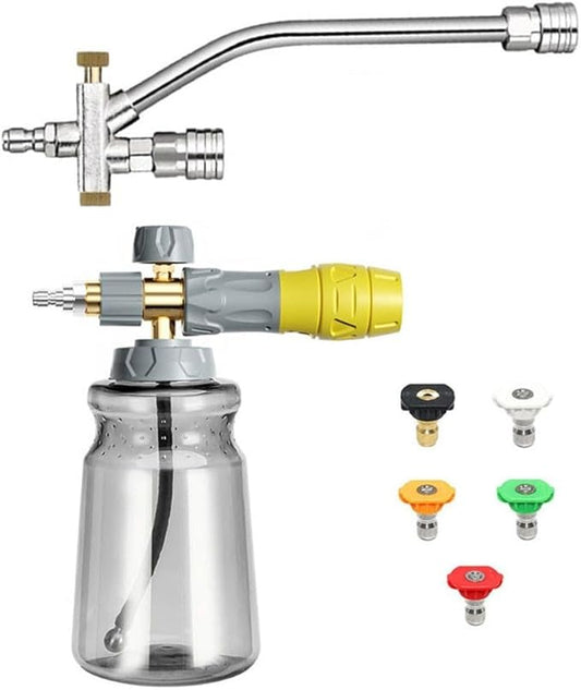 1000ml Handheld Foam Watering Can Sprayer High Pressure Car Wash Spray Bottle Dual Purpose Switch Snow Foam Pressure Washer Cleaning Tool for Cars Motorcycles Roofs Driveways(1set)