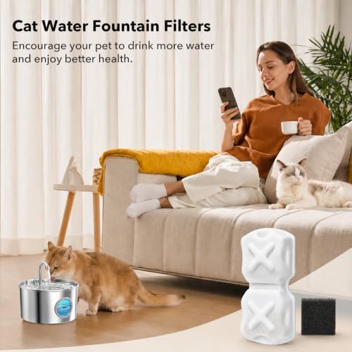 16-Piece Stainless Steel Cat Water Fountain Replacement Fountain Filter - Image 7