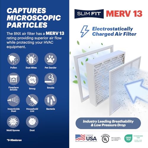 BNX TruFilter 20x20x5 (19.88’’ x 19.88’’ x 4.38‘’ Honeywell Compatible 4”) MERV 13 Air Filter (2-Pack) - MADE IN USA - HVAC AC Furnace Filters Health, Allergies, Mold, Bacteria, Smoke, MPR 1900 FPR 10 - Image 3