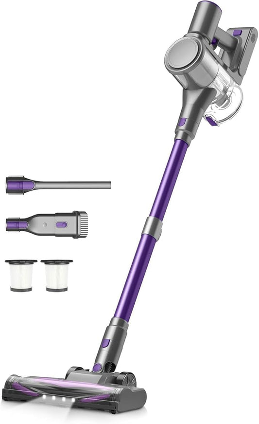 Zefiro Cordless Vacuum Cleaner for Home,450W /40Kpa 50Mins Stick Vacuum,Anti-Tangle 1.5L Dust Cup, Rechargeable Wireless Handheld Vacuum for Pet Hair/Carpet/Floor