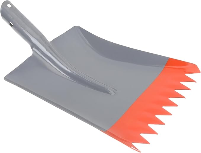 NUOBESTY Thickened Metal Ice Shovel with Serrated Edge Heavy-Duty Outdoor Ice Chopper and Snow Scoop Tool Lightweight Snow Cleaning Shovel for Cars and Driveways Labor-Saving Winter