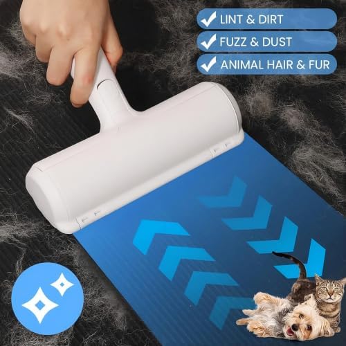 EcoPet's Pet Hair Remover ?€? Reusable Lint Roller for Cat & Dog Fur on Furniture, Clothes, Couch, Carpet, Car, Rugs & Bedding ?€? Portable Hair Removal Tool, Eco-Friendly, Upgraded Handle (White & Red) - Image 6