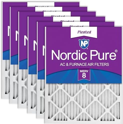 Nordic Pure 18x25x1 (17 1/2 x 24 1/2 x 3/4) Pleated MERV 8 Air Filters 6 Pack by NordicPure