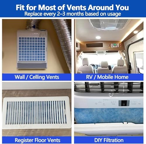 Air Vent Filters,16"x140"Cut to Fit Air Filter Material (100+Filters),MERV 8 Electrostatic Air Vent Filter for Home Floor, Grilles, Ceiling, HVAC Furnace Vents, With 48PCs Adhesive Hook Tape - Image 6