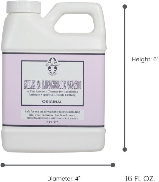 Le Blanc® Original Silk & Lingerie Wash – Luxury Laundry Cleanser for Delicates- 16 oz. (1 pack)