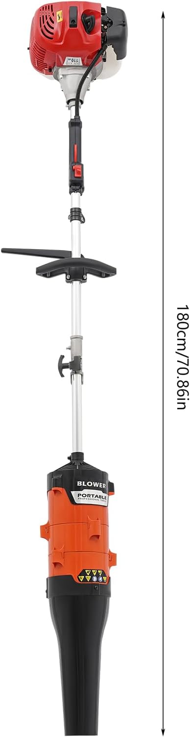 Upgraded Gas Handheld Sweeper, 52CC 2.3HP 2 Stroke Outdoor Power Snow Sweeping Broom with Air Cooled Motor & Blower Lawns Sweeper Machine for Street Farms Driveway Snow
