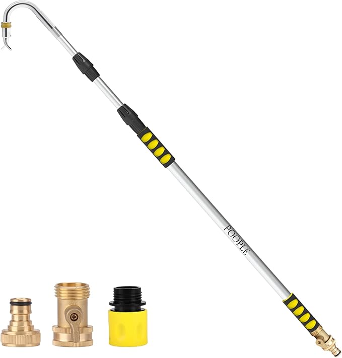 12FT (20ft Reach) Telescopic Gutter Cleaning Tools from The Ground, Rain Gutter Cleaners Tool with Hose Copper Attachment/10