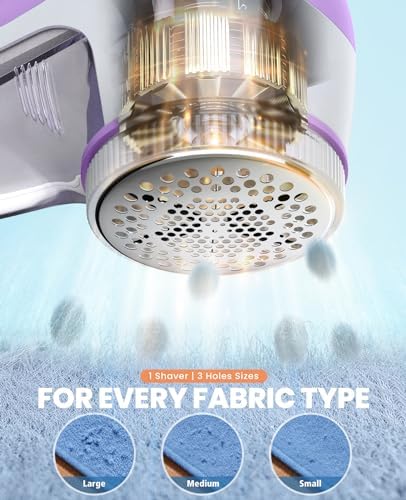 POPCHOSE Fabric Shaver, Lint Shaver with 6-Leaf Blade, Rechargeable | Lint Remover with Type-C Fast Charing Port, Sweater Defuzzer, Clothes Shaver for Couch, Furniture, Blanket, Remove Pilling - Image 6